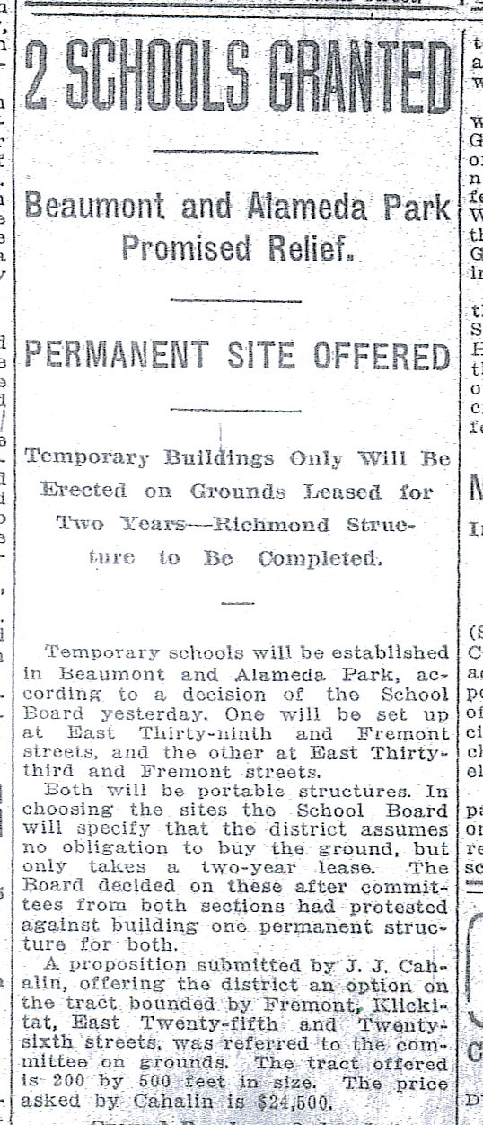 From The Oregonian, September 18, 1914.