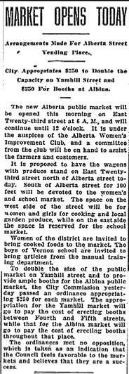 Market Opens Today, 6-20-1914