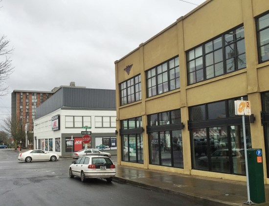 Site of Soden Home, NE 3rd and Broadway, northwest corner